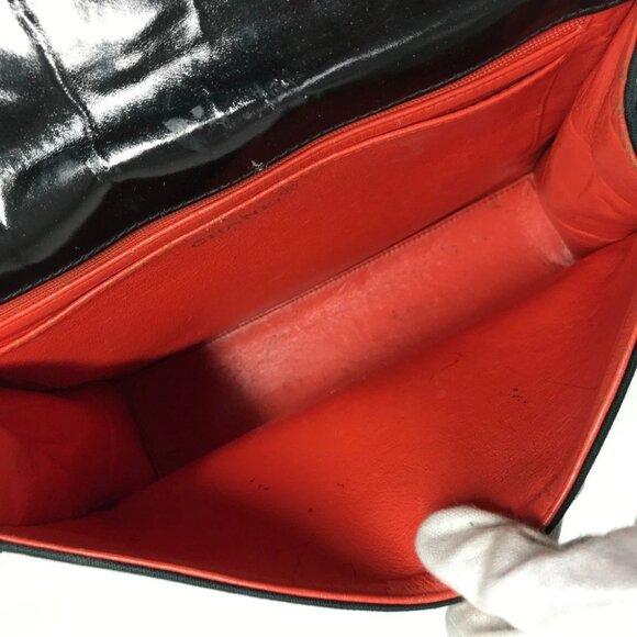 CHANEL CC CC Mark bag flap Shoulder Bag Jersey Black/Dark GreenBased - Picture 12 of 15